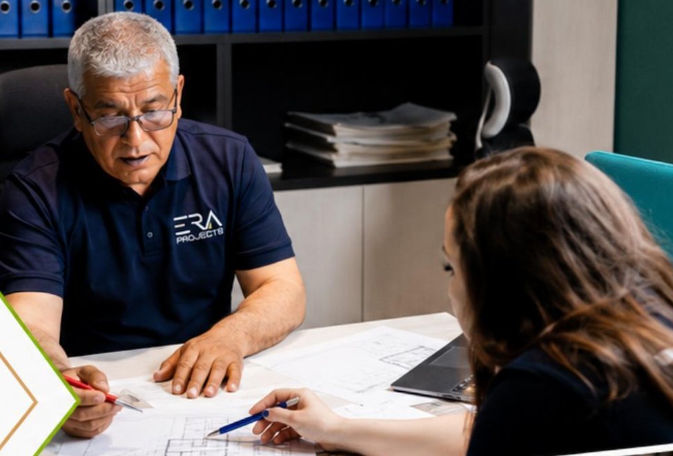 ERA team reviewing technical drawings